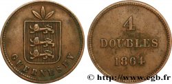GUERNESEY 4 Doubles armes du baillage de Guernesey 1864