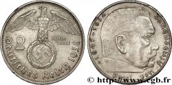 GERMANY 2 Reichsmark Maréchal Paul von Hindenburg 1938 Muldenhütten
