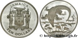 JAMAICA 10 Dollars Proof Crocodile 1981 