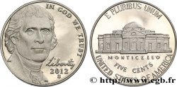 VEREINIGTE STAATEN VON AMERIKA 5 Cents président Thomas Jefferson d’après Rembrandt Peale - Proof 2012 San Francisco