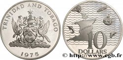 TRINIDAD and TOBAGO 10 Dollar Proof 1975 