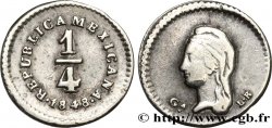 MEXICO - REPUBLIC 1/4 Real 1848 Guadalajara XF