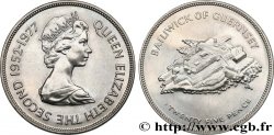 GUERNSEY 25 Pence Elisabeth II, jubilé d’argent / Castle Cornet 1977