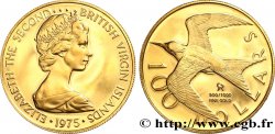 ÎLES VIERGES BRITANNIQUES 100 Dollar Proof Elisabeth II 1975 Franklin Mint SPL