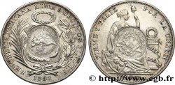 RÉPUBLIQUE DU GUATEMALA Peso, contremarqué sur une 1 Sol du Pérou 1893 1894 Lima