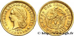 COLOMBIA - REPUBLIC OF COLOMBIA 2 Pesos 1872 Medellin