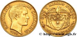 COLOMBIE 2 1/2 Pesos Simon Bolivar 1919 Bogota TTB+
