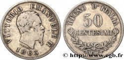 ITALIE 50 Centesimi Victor Emmanuel II 1863 Milan