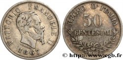 ITALIE 50 Centesimi Victor Emmanuel II 1863 Milan