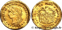COLOMBIE - RÉPUBLIQUE DE COLOMBIE Peso or 1872 Medellin TB+