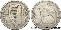 IRLANDE - ETAT LIBRE 1/2 Crown harpe / cheval type SAORSTAT EIREANN (état libre d’Irlande) 1928 