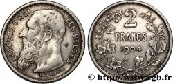 BÉLGICA 2 Francs Léopold II légende française 1904 