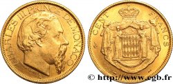MONACO - PRINCIPAUTÉ DE MONACO - CHARLES III 100 Francs or 1886 Paris AU