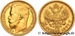 RUSSIA - NICHOLAS II 15 Roubles 1897 Saint-Petersbourg AU