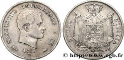 ITALIE - ROYAUME D ITALIE - NAPOLÉON Ier 5 Lire, 2ème type, tranche en creux 1813 Venise TB