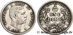HAWAII One Dime (10 Cents) roi Kalakaua Ier 1883 San Francisco TTB