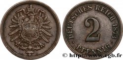 ALLEMAGNE 2 Pfennig aigle impérial 1873 Karlsruhe - G