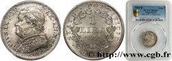 VATICAN ET ÉTATS PONTIFICAUX 1 Lire Pie IX type grand buste an XXI 1866 Rome