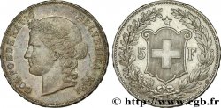 SUISSE 5 Francs Helvetia buste 1891 Berne