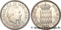 MONACO Essai de 10 Francs flan bruni Charles III 1966 Paris