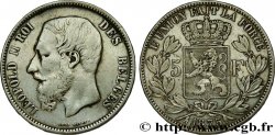 BELGIQUE 5 Francs Léopold II 1875