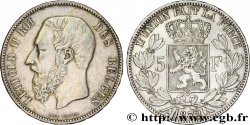 BELGIQUE 5 Francs Léopold II 1872