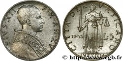 VATICANO E STATO PONTIFICIO 5 Lire Pie XII an XV 1953 Rome