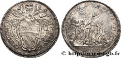 ITALY - PAPAL STATES - CLEMENT XII  (Lorenzo Corsini) Teston an VI 1736 Rome AU