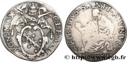 ITALY - PAPAL STATES - CLEMENT VIII (Ippolito Aldobrandini) Teston N.D. Rome