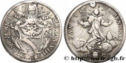 ITALY- PAPAL STATES - ALEXANDER VIII (Pietro Vito Ottoboni) Teston (troué) an I 1690 Rome