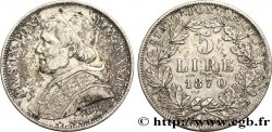 VATICAN ET ÉTATS PONTIFICAUX 5 Lire Pie IX an XXIV 1870 Rome