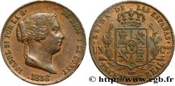 ESPAGNE 25 Centimos de Real (Cuartillo) Isabelle II 1856 Ségovie TTB