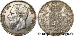BELGIQUE 5 Francs Léopold II 1873