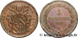ITALIA - STATO PONTIFICIO - PIE IX (Giovanni Maria Mastai Ferretti) 5 Baiocchi an VI 1851 Rome