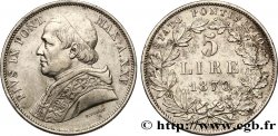 ITALIE - ÉTATS DU PAPE - PIE IX (Jean-Marie Mastai Ferretti) 5 Lire Pie IX an XXV 1870 Rome