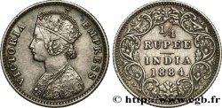 INDES BRITANNIQUES 1/4 Rupee (Roupie) Victoria 188’ Bombay TTB+
