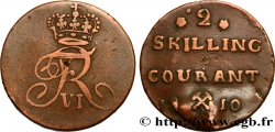 NORWEGEN 2 Skilling Frédéric VI 1810 Kongsberg