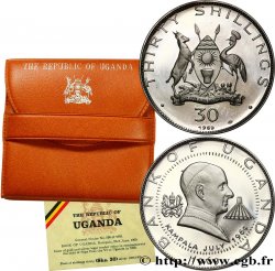 OUGANDA 30 Shillings Proof visite du pape Paul VI 1969 