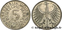 ALEMANIA 5 Mark aigle 1951 Hambourg