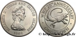 TURKS & CAICOS ISLANDS 1 Crown 25e anniversaire du WWF 1988