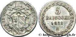 VATICAN AND PAPAL STATES 5 Baiocchi frappé au nom de Pie IX an XIII 1858 Rome