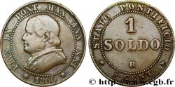 VATICAN ET ÉTATS PONTIFICAUX 1 Soldo (5 centesimi) Pie IX an XXI type gros buste 1866 Rome