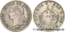 COLOMBIE 20 Centavos 1884 Medellin TB+