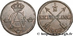 SUÈDE 1/2 Skilling Gustave IV Adolphe 1807