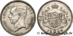 BELGIQUE 20 Franken (Francs) Albert Ier légende Flamande position A 1934