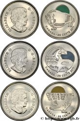 KANADA Lot de trois monnaies 25 Cents Nature légendaire au Canada 2011 Winnipeg