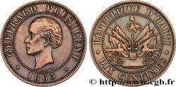 HAITI 10 Centimes président Geffrard 1863 Heaton