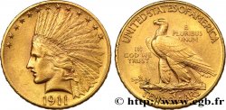 OR, PALLADIUM ET PLATINE INVESTISSEMENT 10 Dollars Indian Head , 2e type 1911 Philadelphie