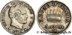 ITALIE - ROYAUME D ITALIE - NAPOLÉON Ier 5 Soldi 1811 Milan - M TB+