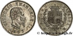 ITALIE 50 Centesimi Victor Emmanuel II type à l’écu 1863 Milan